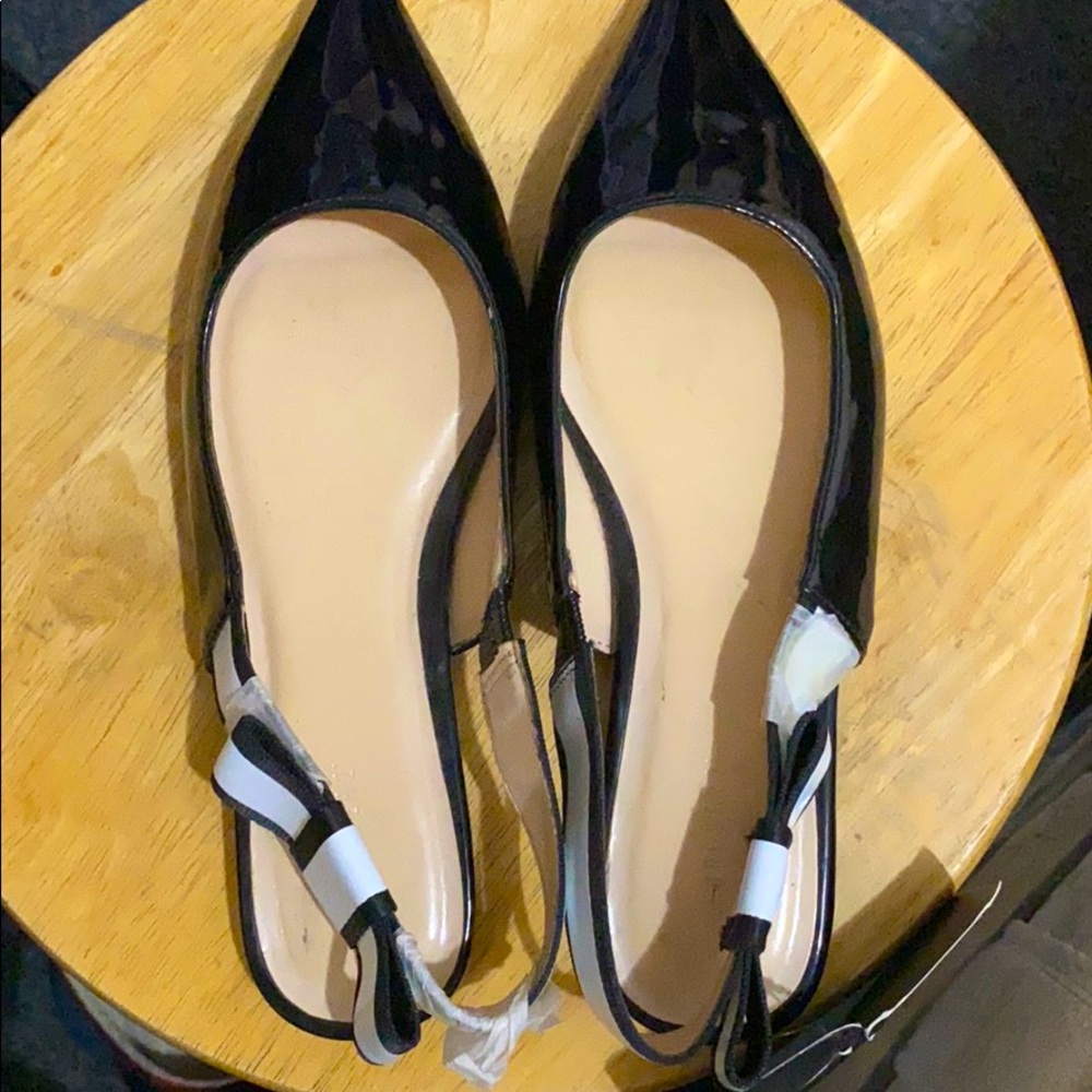 Black and white Slingback Flats